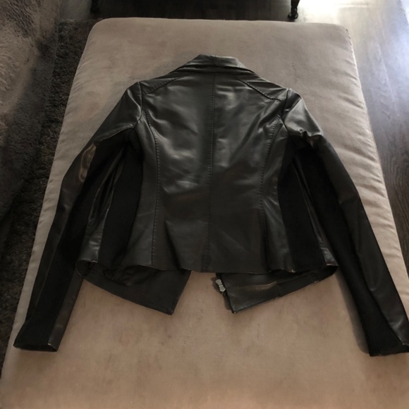 Vince black leather jacket xs - Picture 4 of 5